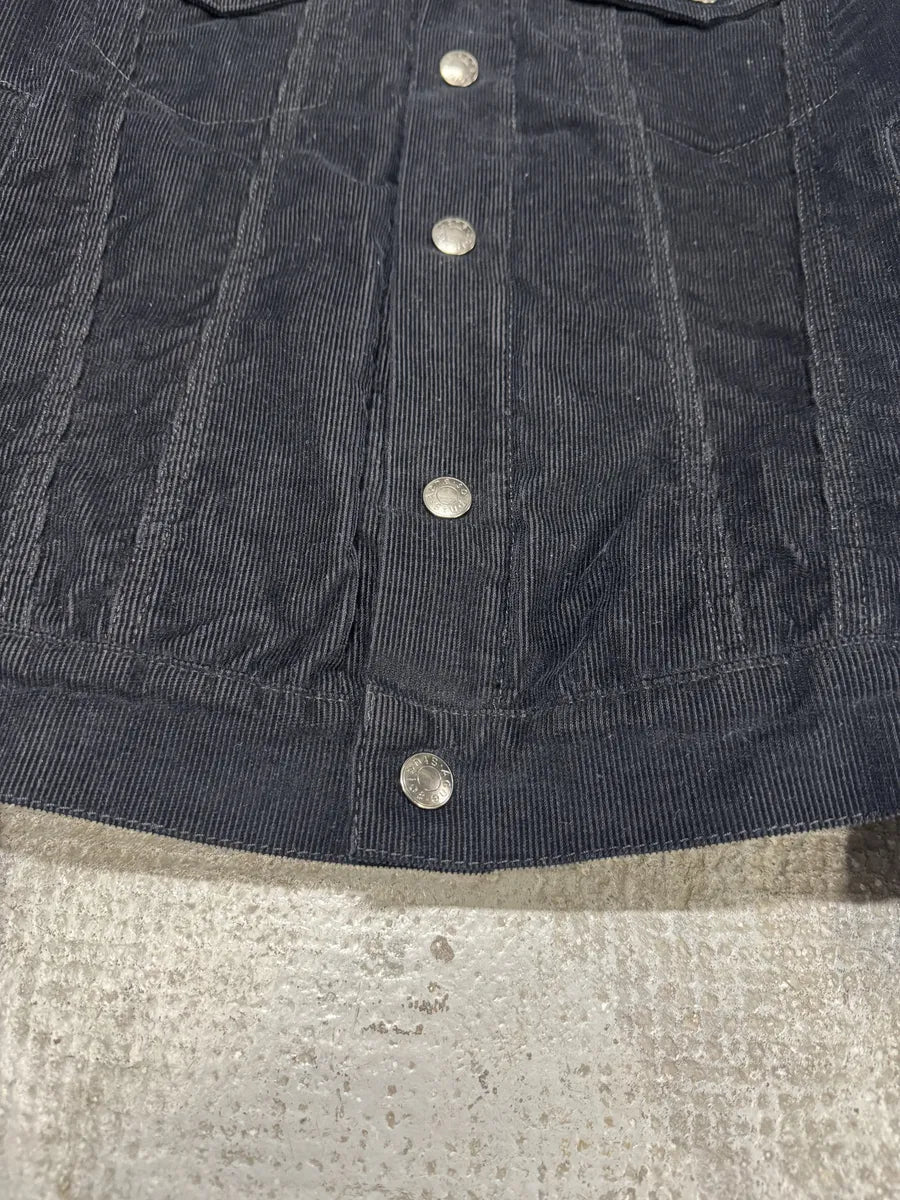 AW2016 Acne Studios Black Cord Padded Jacket With Sheepskin Collar (S) 7