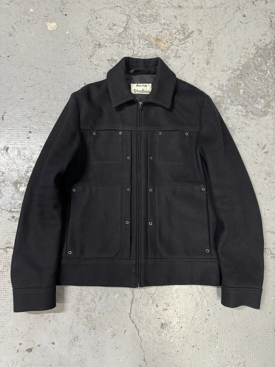 AW2016 Acne Studios Black Minimalist Wool Jacket rIgabnl 0