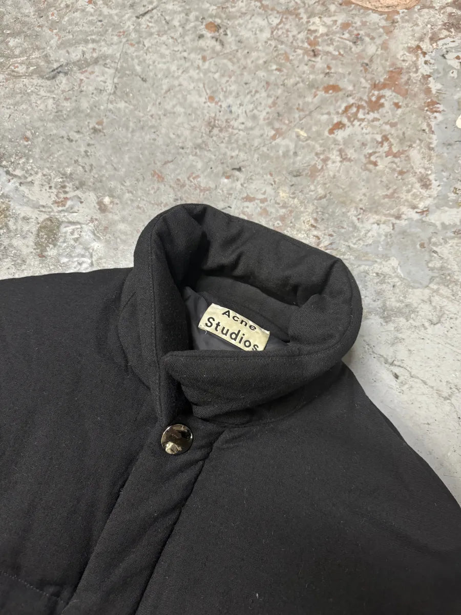 AW2016 Acne Studios Black Wool Puffer Jacket GEwdvKW 10
