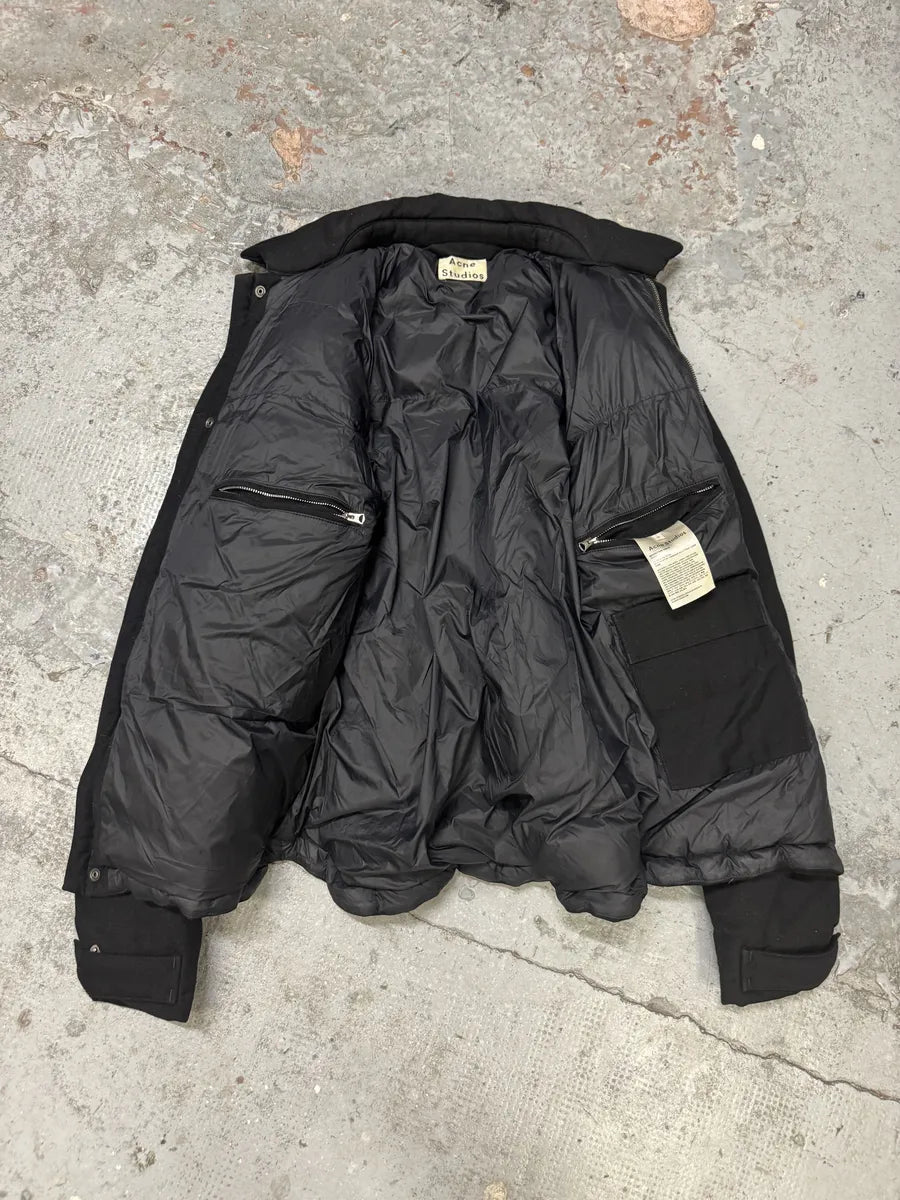 AW2016 Acne Studios Black Wool Puffer Jacket GEwdvKW 6