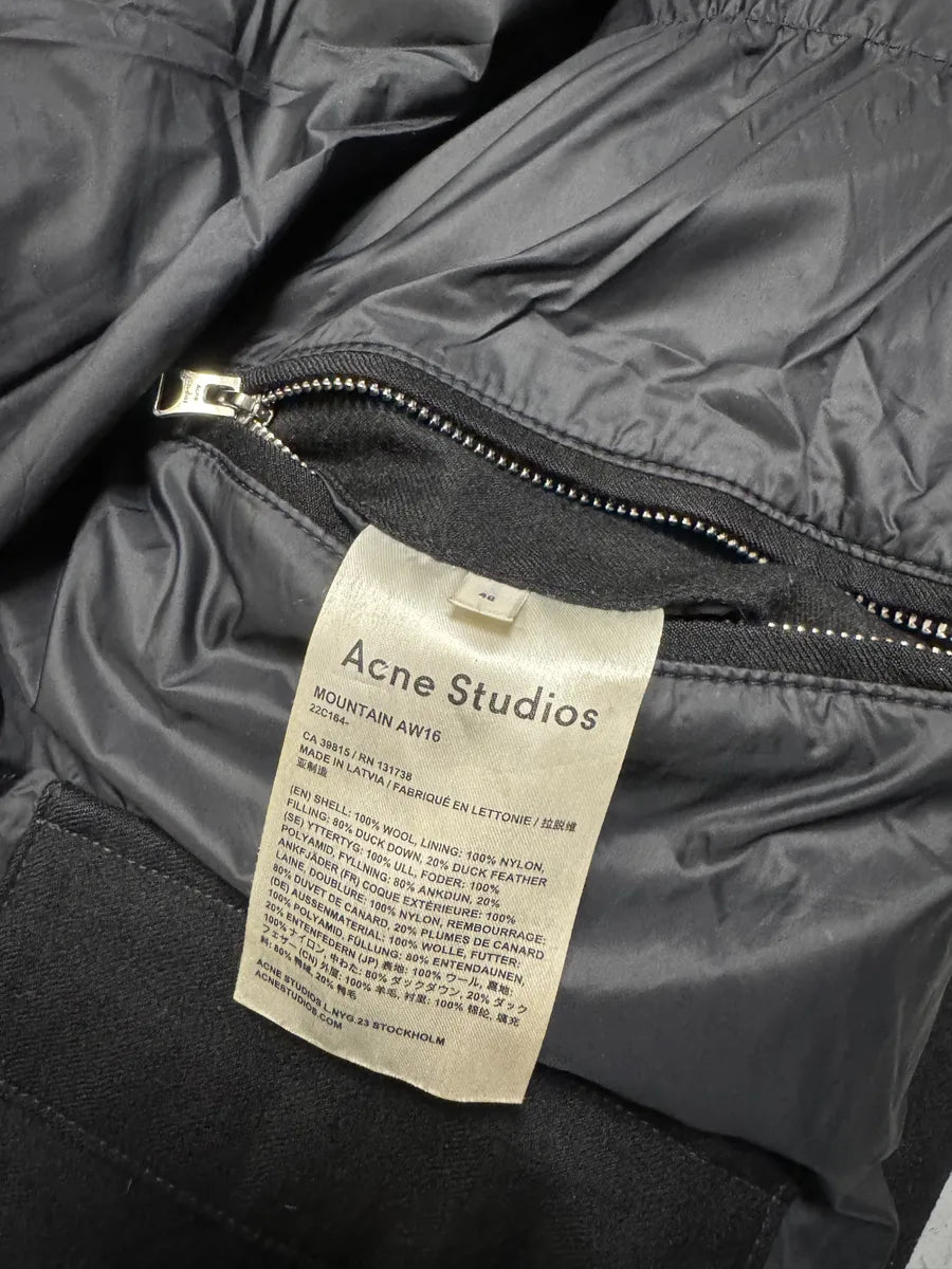 AW2016 Acne Studios Black Wool Puffer Jacket GEwdvKW 7