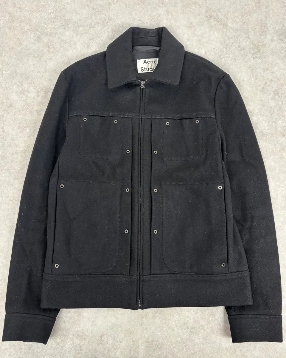 AW2016 Acne Studios Black Wool Structural Jacket LOoTFpe 0