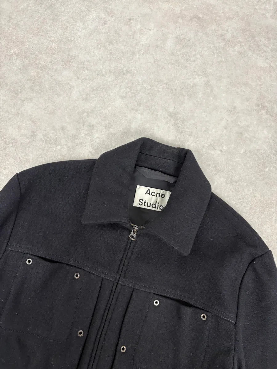 AW2016 Acne Studios Black Wool Structural Jacket LOoTFpe 3