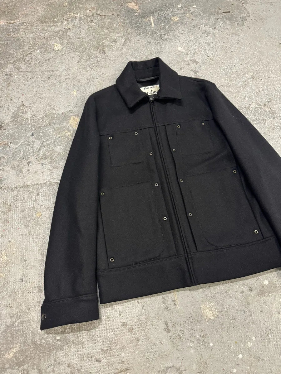 AW2016 Acne studios Black Wool Structural Jacket (M) 7