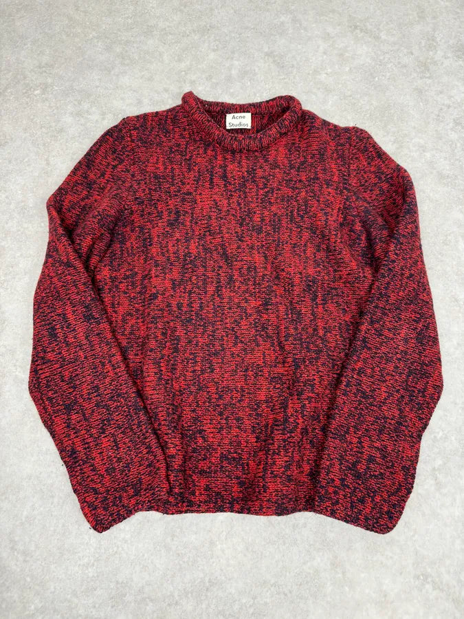 AW2016 Acne Studios Kris Red & Black Wool Sweater xdpZYaB 0