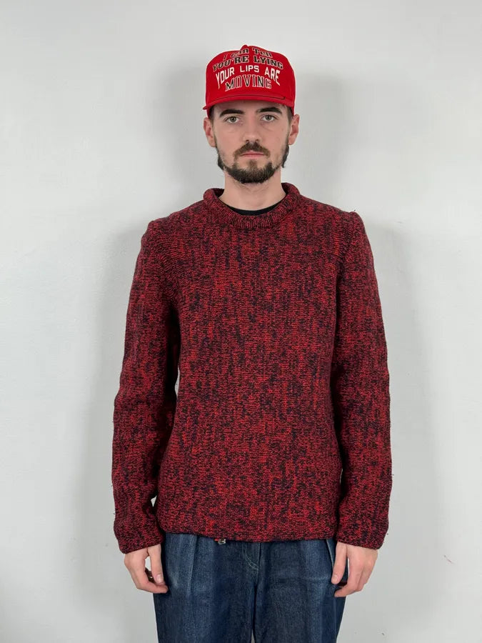 AW2016 Acne Studios Kris Red & Black Wool Sweater xdpZYaB 1