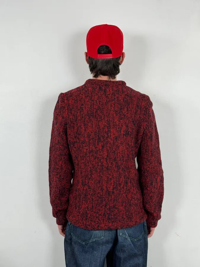 AW2016 Acne Studios Kris Red & Black Wool Sweater xdpZYaB 2