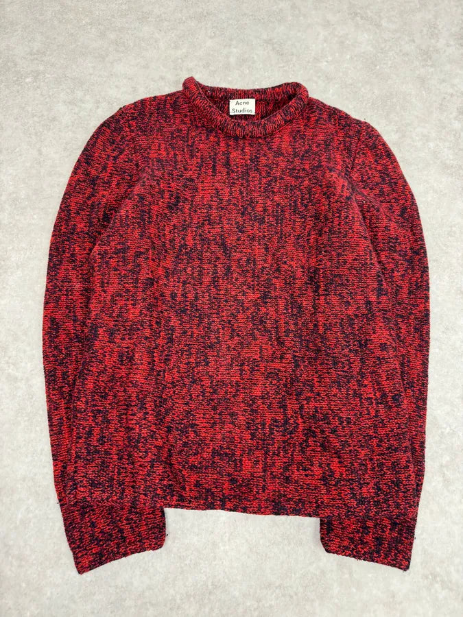 AW2016 Acne Studios Kris Red & Black Wool Sweater xdpZYaB 3