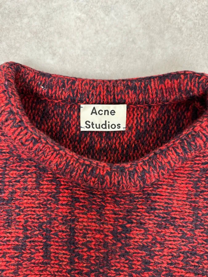 AW2016 Acne Studios Kris Red & Black Wool Sweater xdpZYaB 6