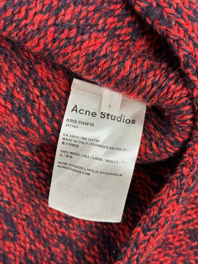 AW2016 Acne Studios Kris Red & Black Wool Sweater xdpZYaB 7