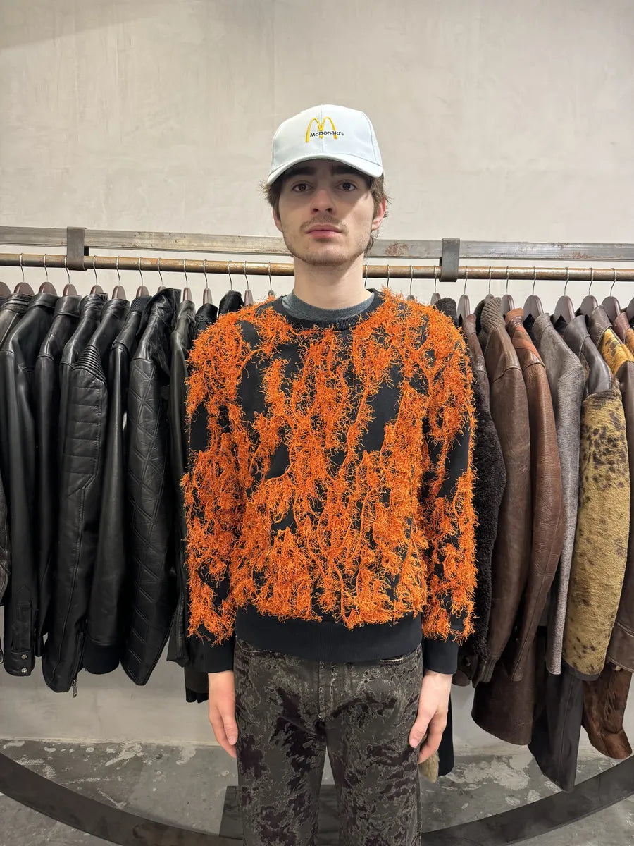 AW2016 Acne Studios Magma Black & Red Flame Crewneck Sweater (S) 1