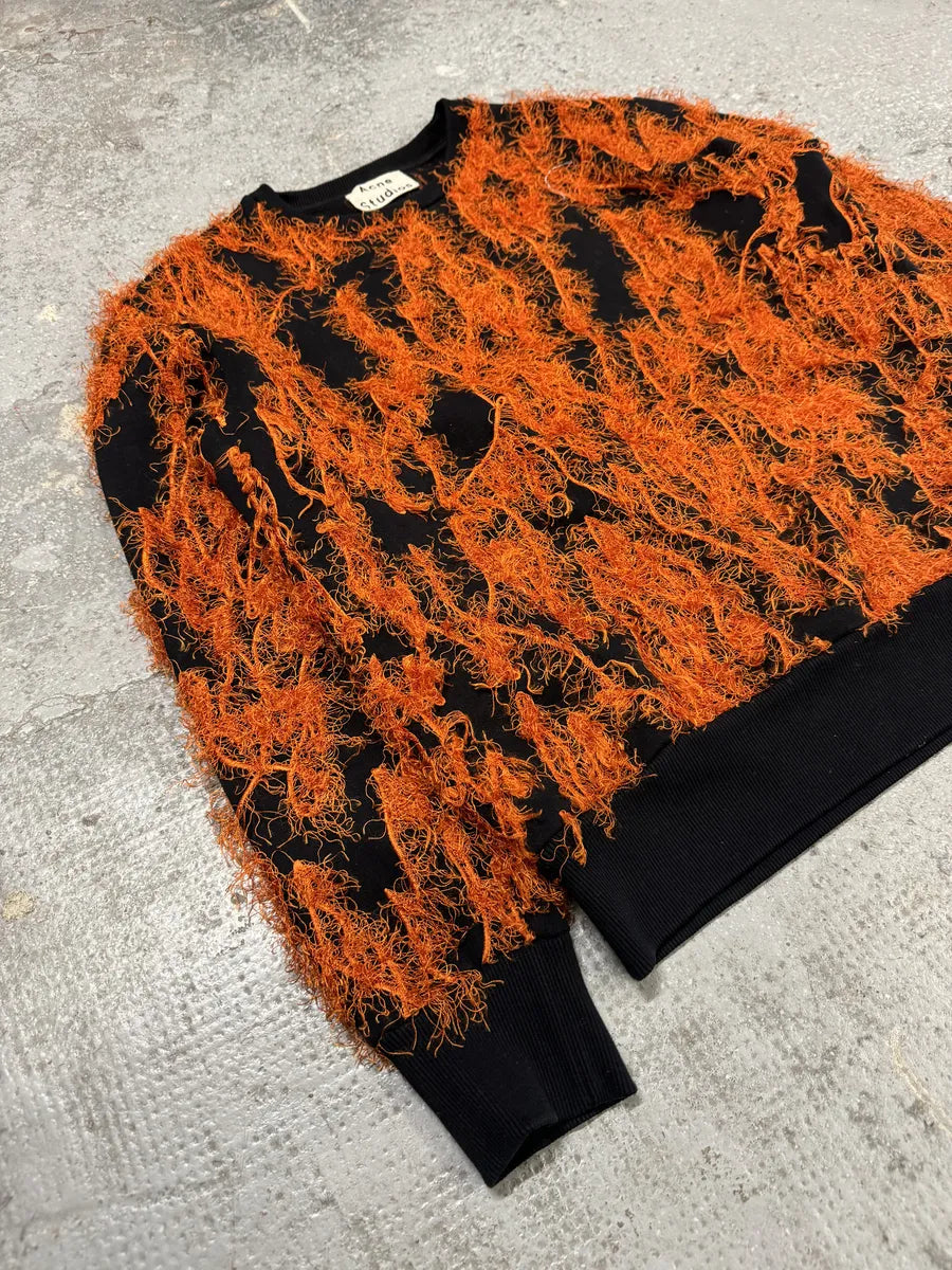 AW2016 Acne Studios Magma Black & Red Flame Crewneck Sweater (S) 5