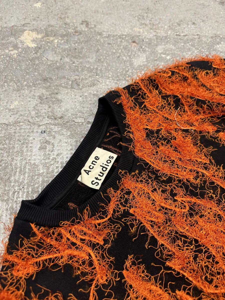 AW2016 Acne Studios Magma Black & Red Flame Crewneck Sweater (S) 6