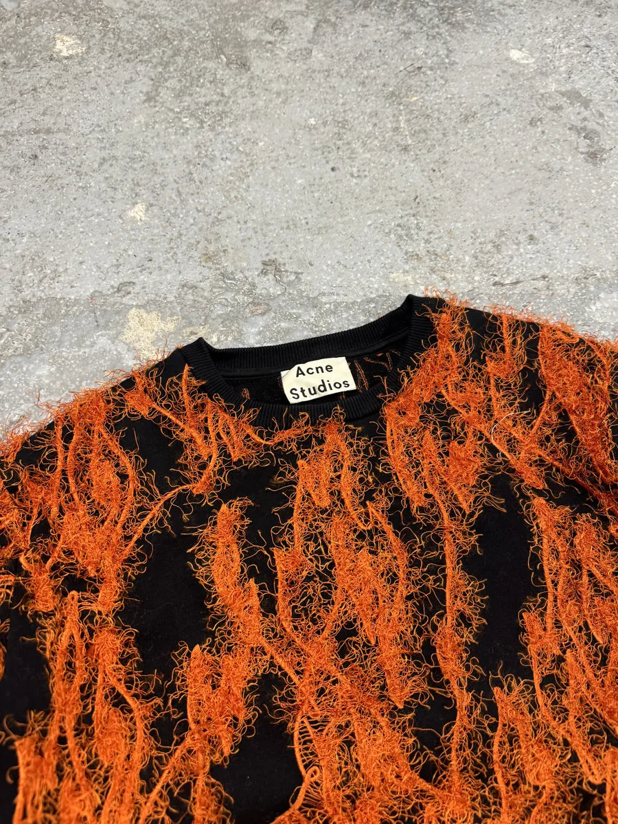 AW2016 Acne Studios Magma Black & Red Flame Crewneck Sweater (S) 7
