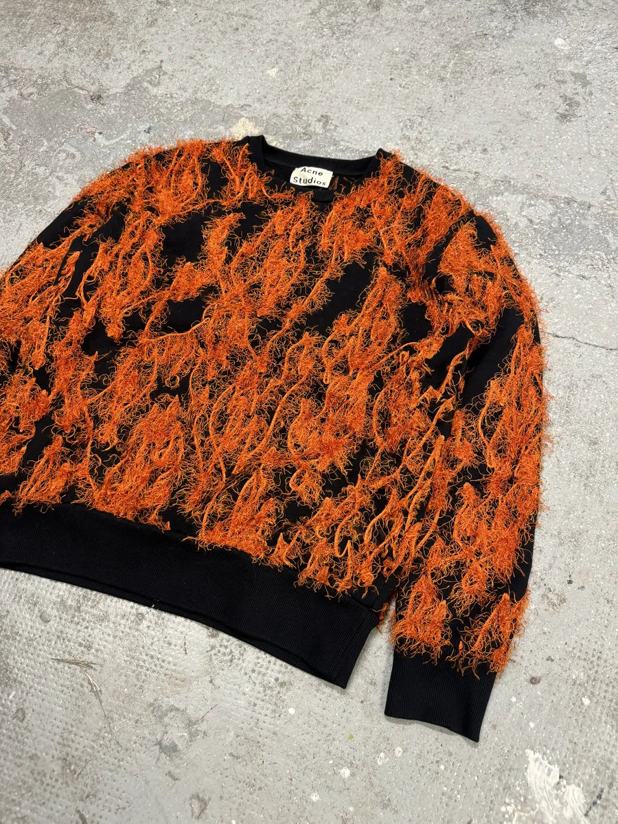AW2016 Acne Studios Magma Black & Red Flame Crewneck Sweater (S) 8