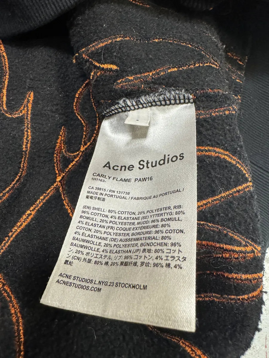 AW2016 Acne Studios Magma Black & Red Flame Crewneck Sweater (S) 9