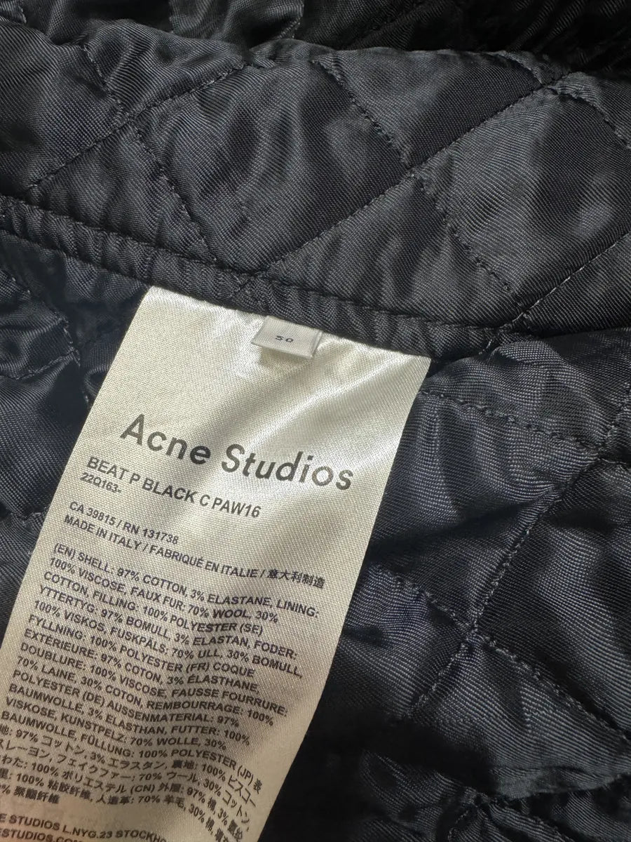 AW2016 Acne Studios Navy Corduroy Sherpa Jacket QIkhsPK 10