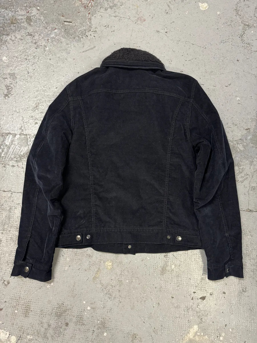 AW2016 Acne Studios Navy Corduroy Sherpa Jacket QIkhsPK 3