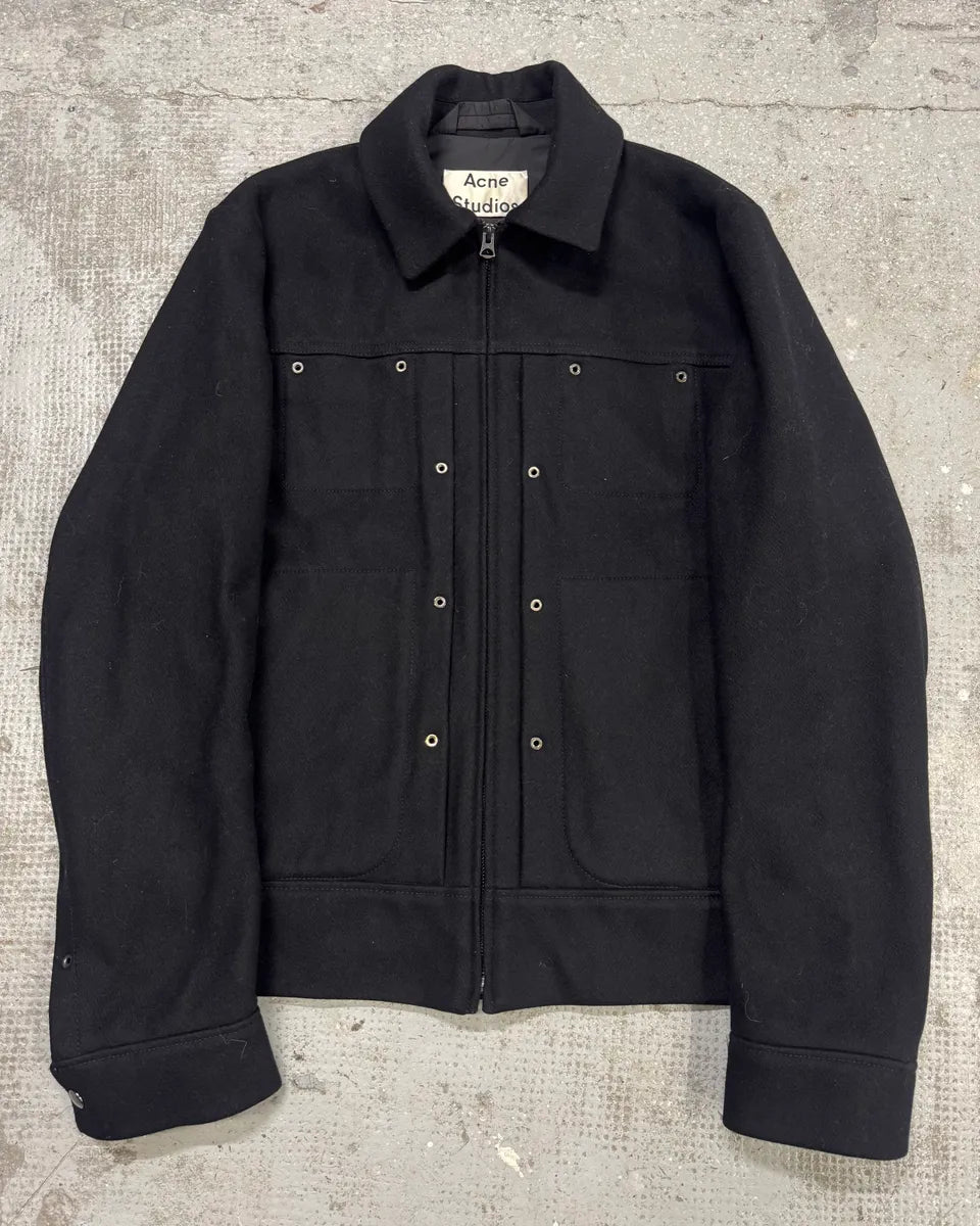 AW2016 Acne Studios Navy Wool Structured Jacket (M) viMWkRJ 0