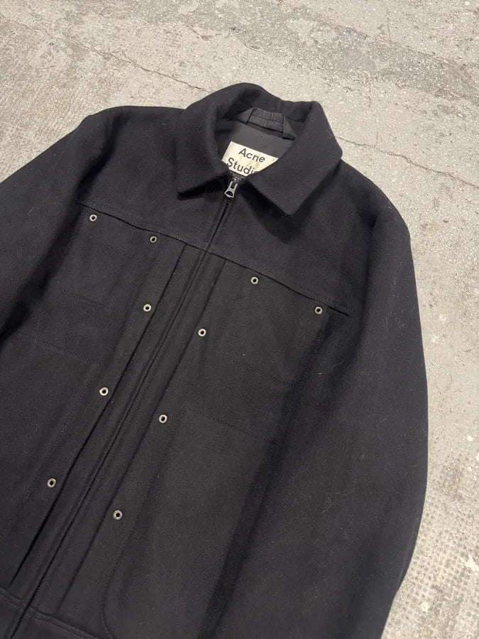 AW2016 Acne Studios Navy Wool Structured Jacket (M) viMWkRJ 3