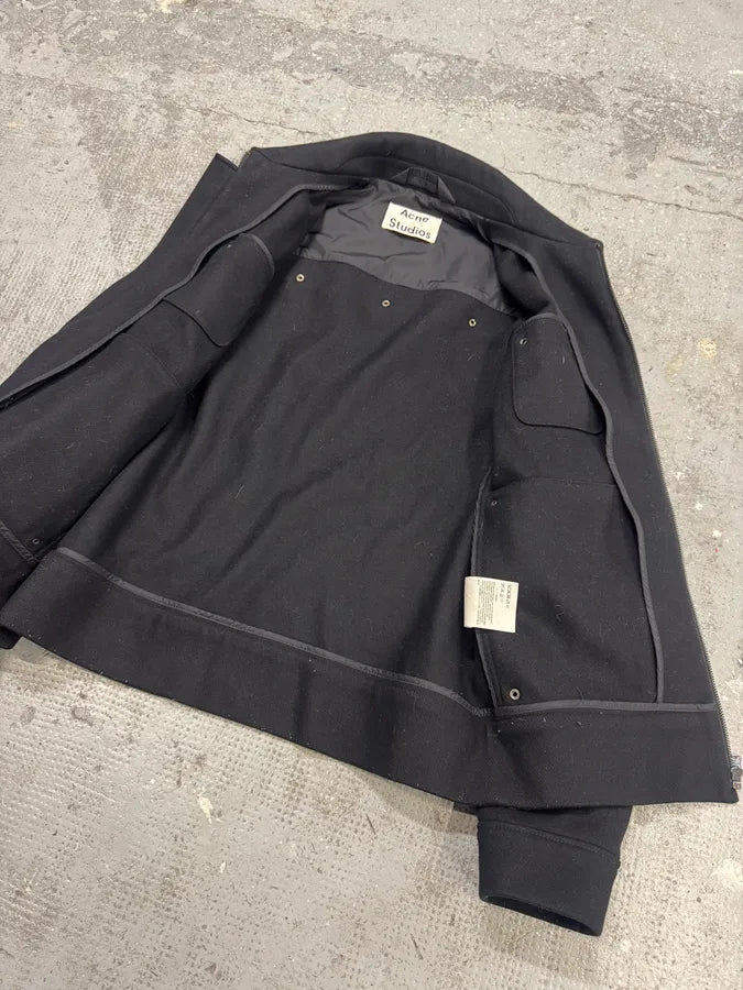 AW2016 Acne Studios Navy Wool Structured Jacket (M) viMWkRJ 6