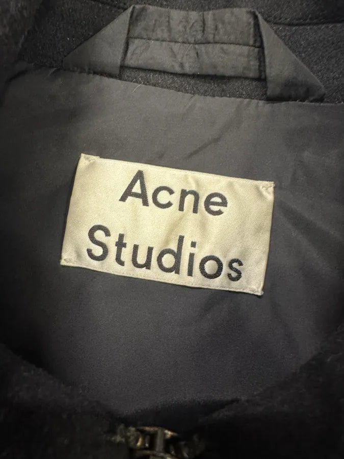 AW2016 Acne Studios Navy Wool Structured Jacket (M) viMWkRJ 8
