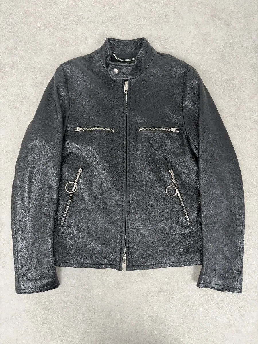 AW2016 Balenciaga Black Premium Biker Leather Jacket DflXNxf 0
