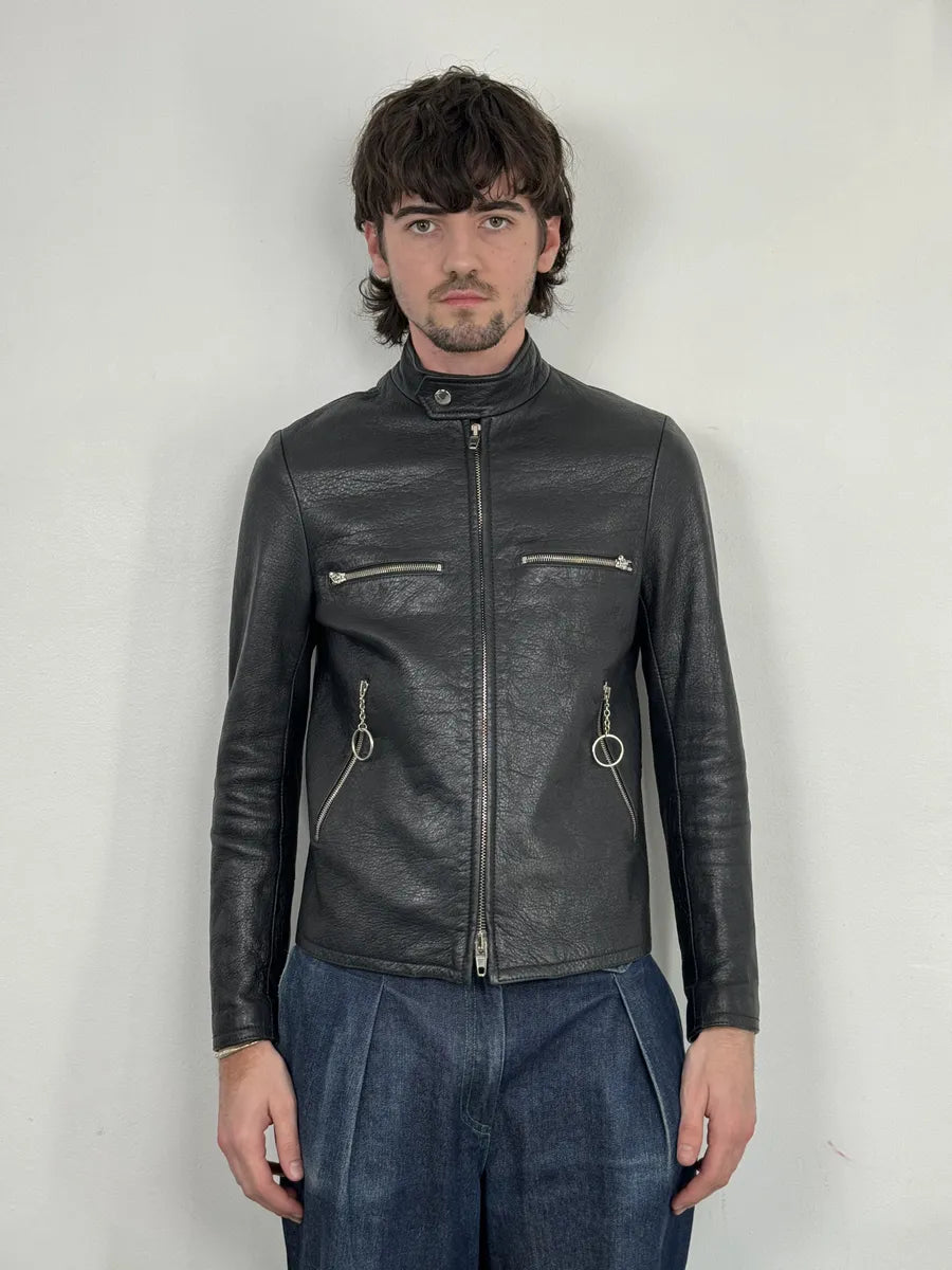 AW2016 Balenciaga Black Premium Biker Leather Jacket DflXNxf 2