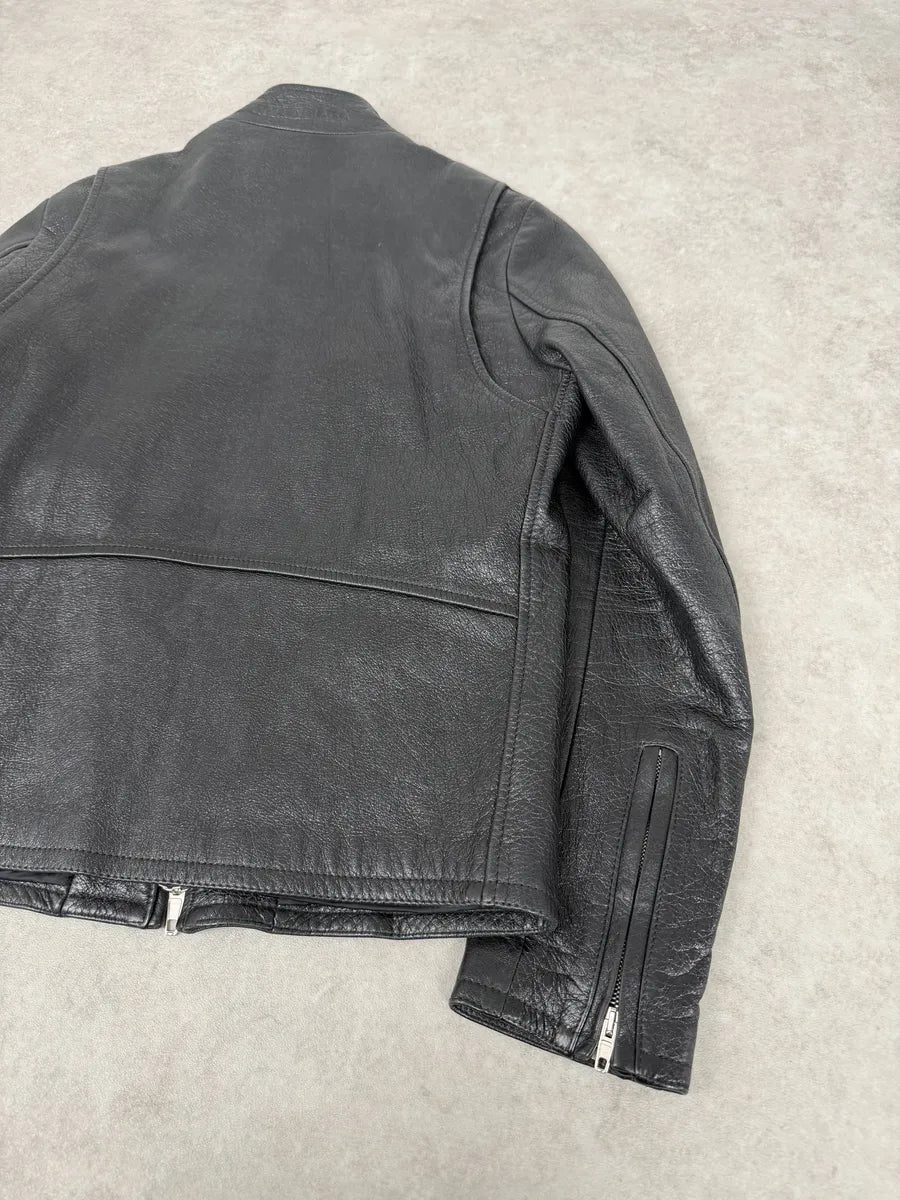 AW2016 Balenciaga Black Premium Biker Leather Jacket DflXNxf 5