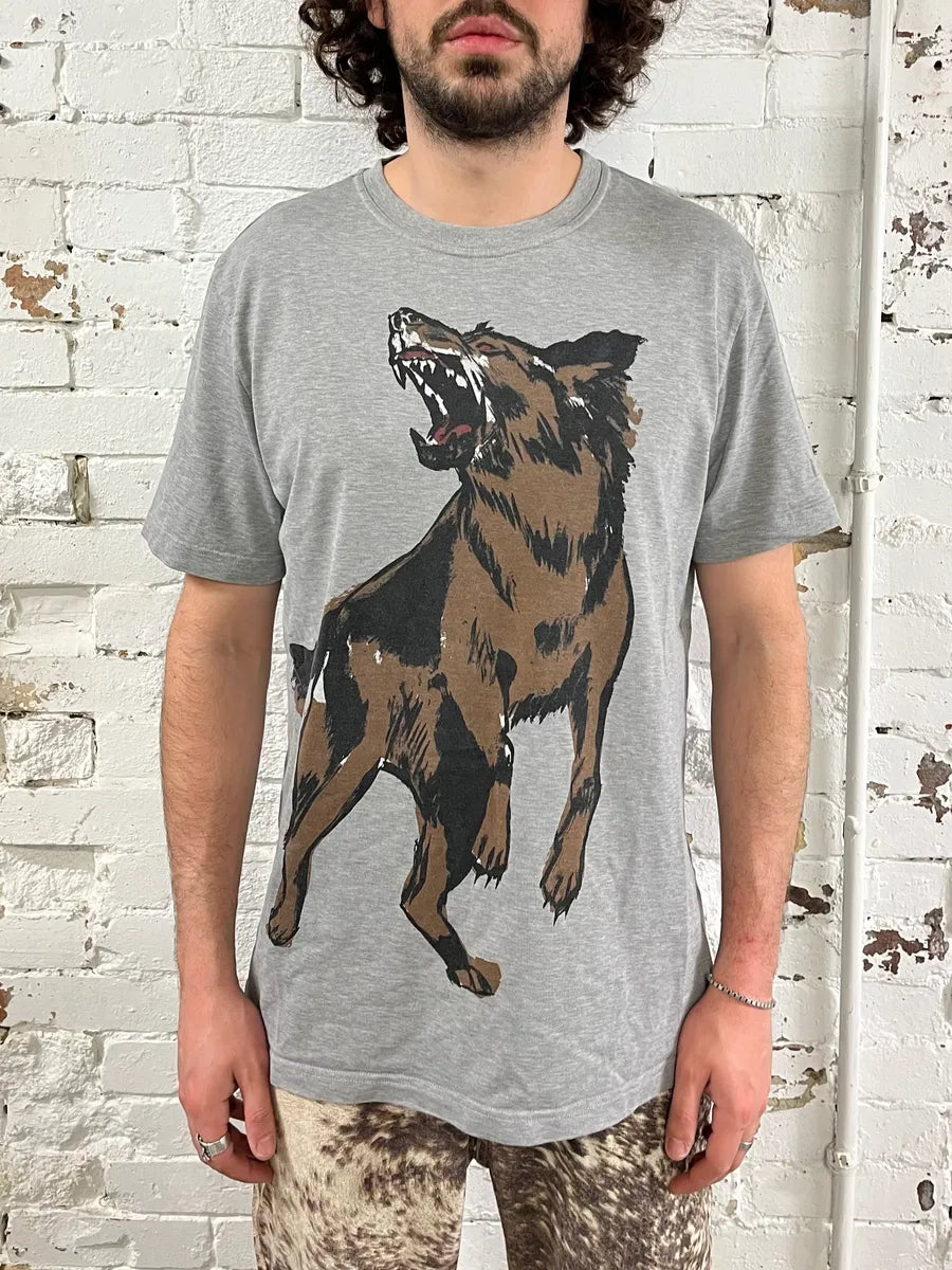 AW2016 Balenciaga Howling Wolf Grey T-Shirt  rLTrDFx 1