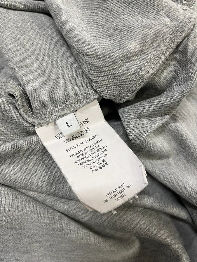 AW2016 Balenciaga Howling Wolf Grey T-Shirt  rLTrDFx 9