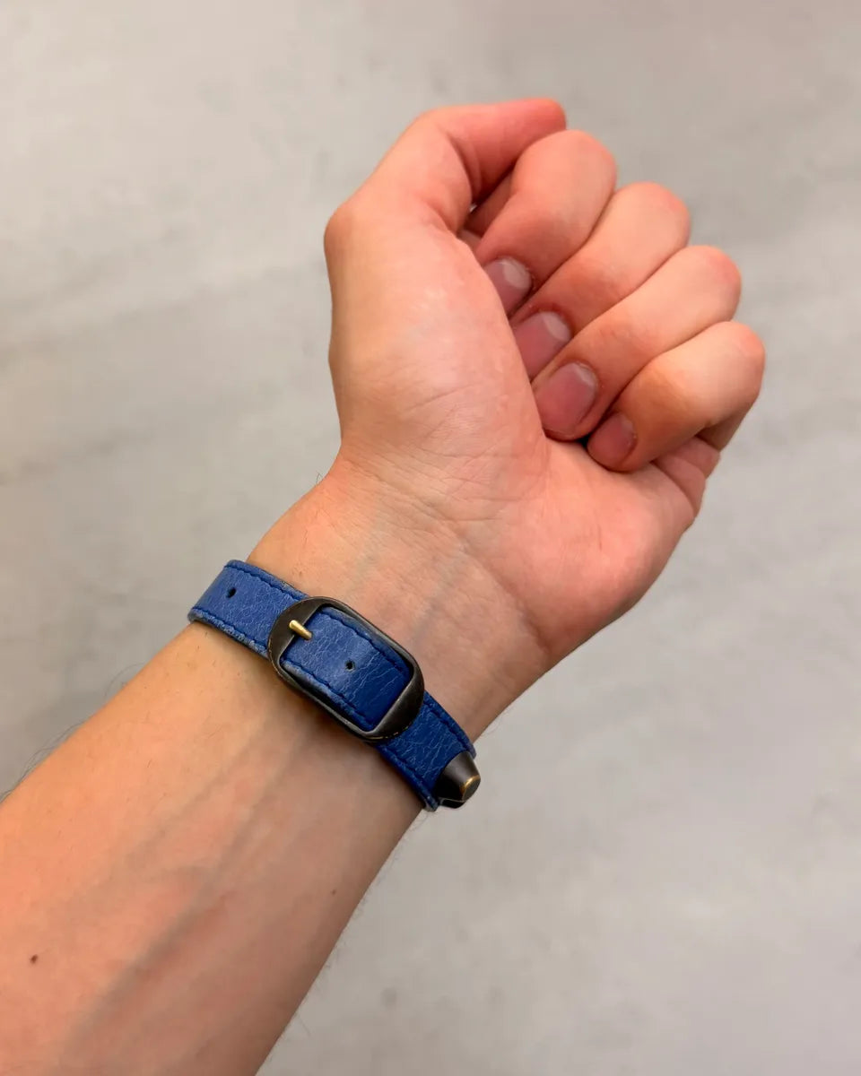 AW2016 Balenciaga Navy Leather Studded Bracelet zjdDkyV 2