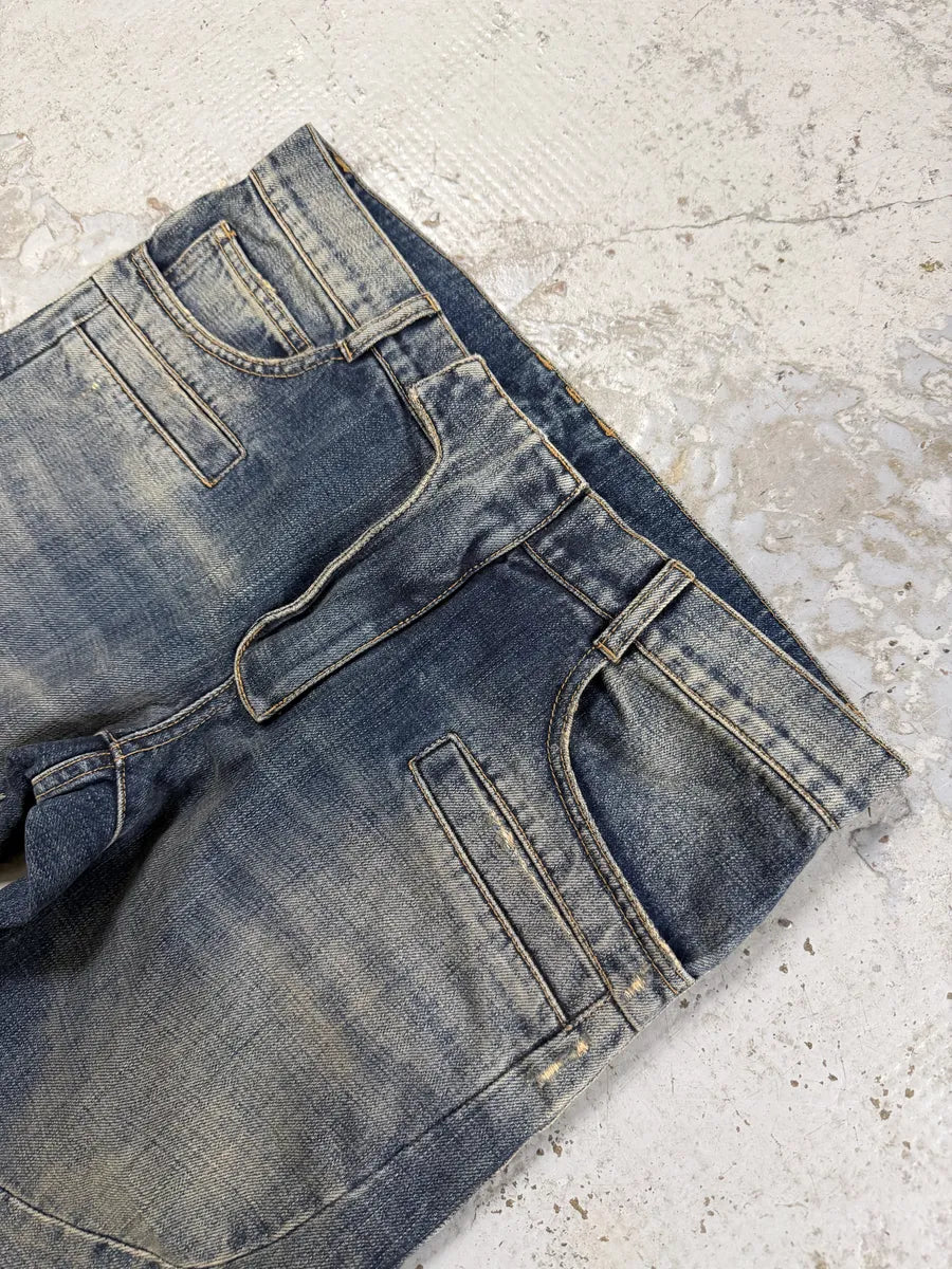 AW2016 Balmain Biker Blue Faded Denim Slim Jeans PaCJcBR 10