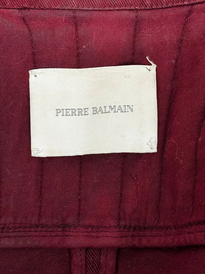 AW2016 Balmain Burgundy Red Biker Jacket qbnEtHu 9