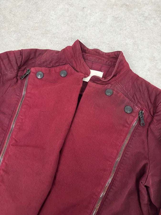 AW2016 Balmain Burgundy Red Biker Jacket qbnEtHu 5