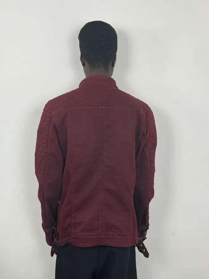 AW2016 Balmain Burgundy Red Biker Jacket qbnEtHu 3