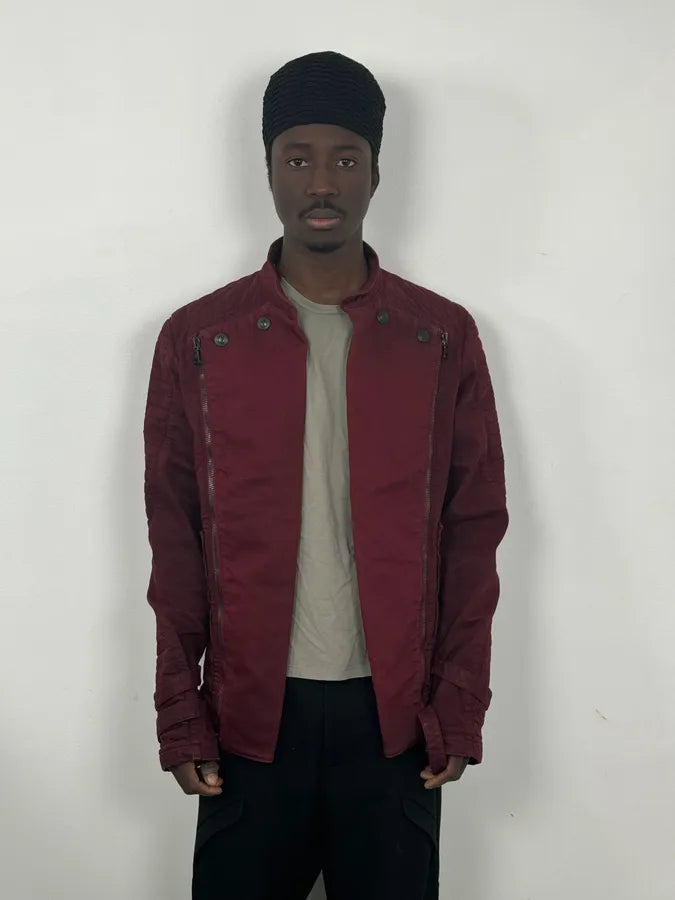 AW2016 Balmain Burgundy Red Biker Jacket qbnEtHu 2