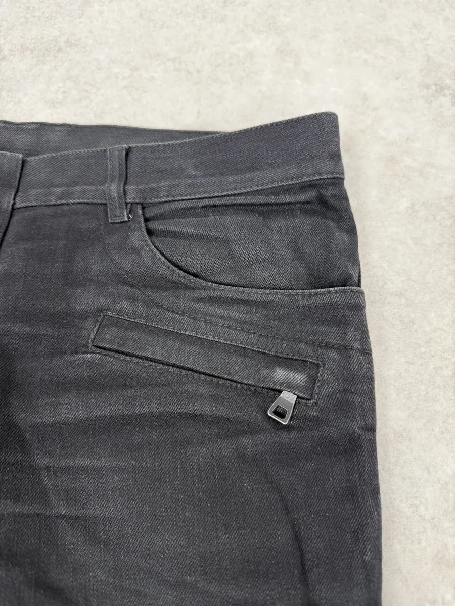 AW2016 Balmain Dark Grey Avant-Garde Biker Denim Jeans DyNYjTk 8