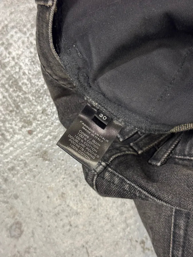 AW2016 Balmain Dark Grey Avant-Garde Biker Denim Jeans UNWWIGO 10