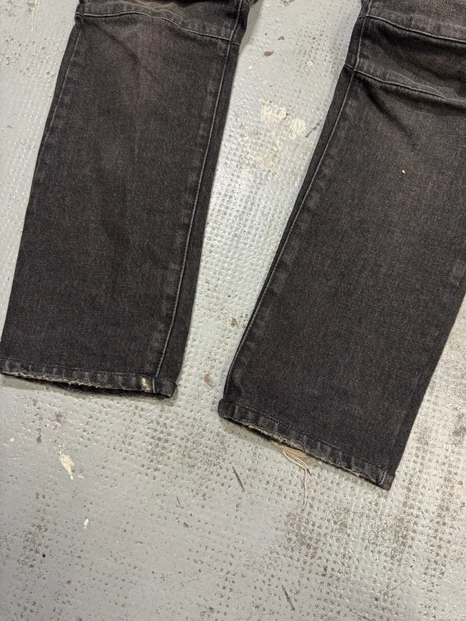 AW2016 Balmain Dark Grey Avant-Garde Biker Denim Jeans UNWWIGO 8