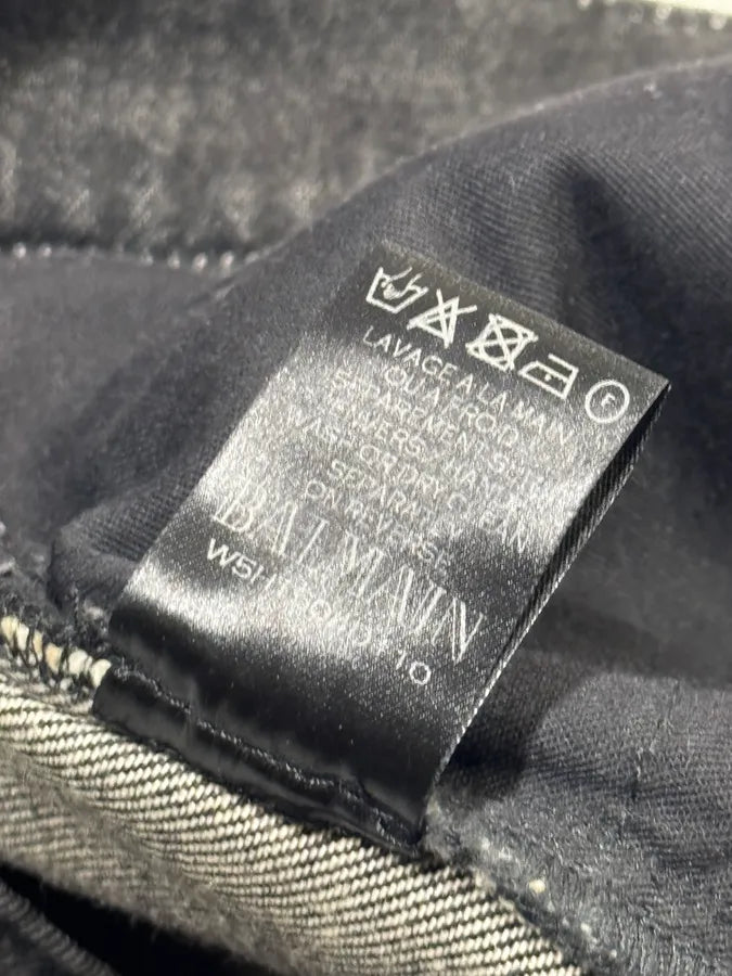 AW2016 Balmain Dark Grey Avant-Garde Biker Denim Jeans UNWWIGO 9