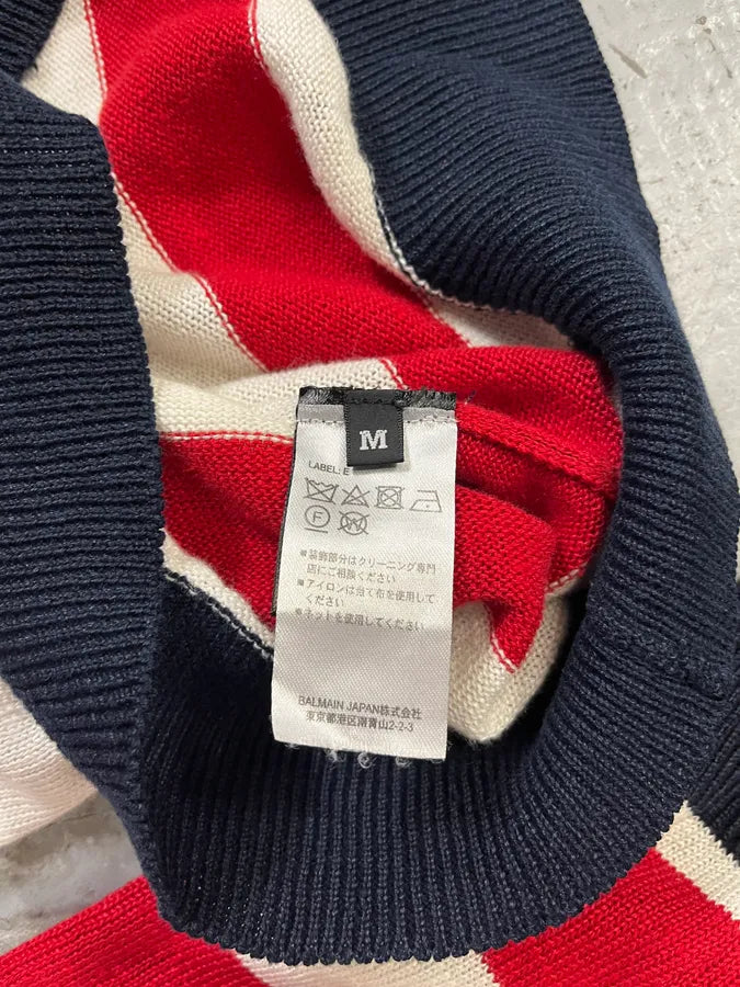 AW2016 Balmain Distressed American Flag Wool Sweater (M/L) 7