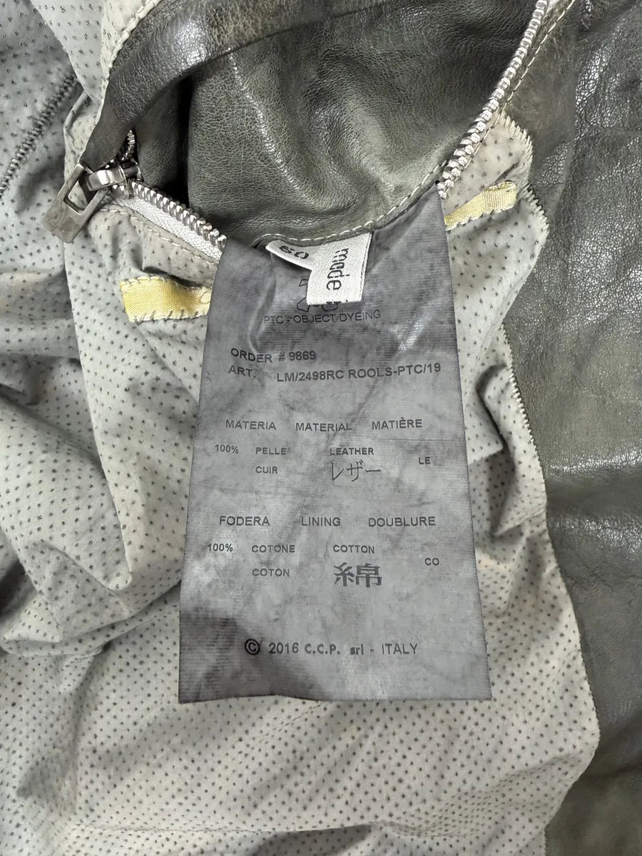 AW2016 Carol Christian Poell Drip Scarstitch Grey Leather Jacket rYsJgVp 19