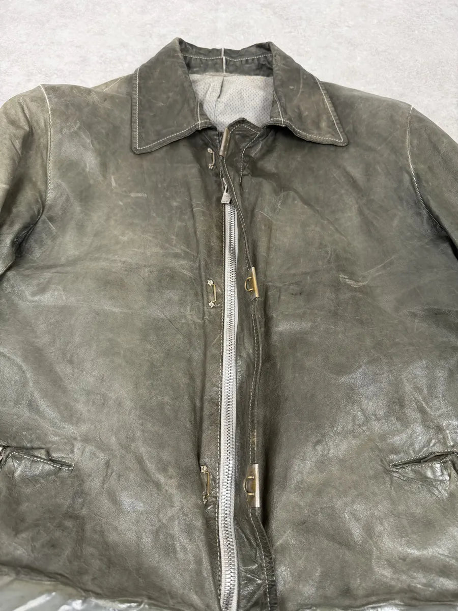 AW2016 Carol Christian Poell Drip Scarstitch Grey Leather Jacket rYsJgVp 9