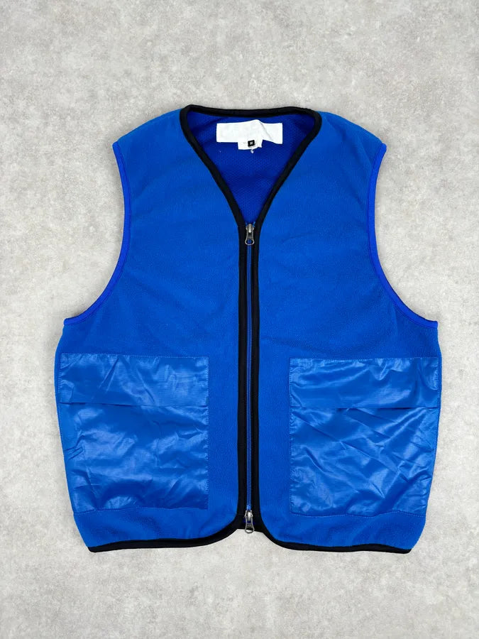 AW2016 Comme des Garçons Ganryu Blue Fleece Japanese Vest tPLqEKT 0