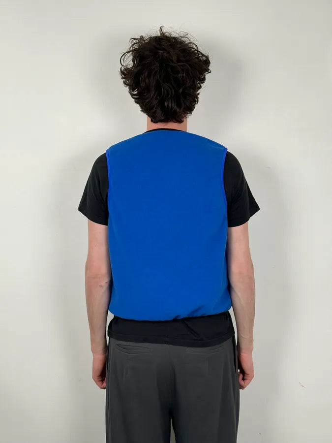 AW2016 Comme des Garçons Ganryu Blue Fleece Japanese Vest tPLqEKT 2