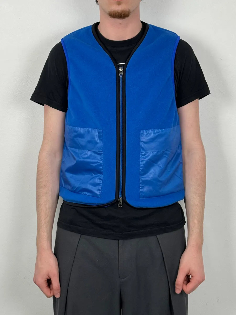 AW2016 Comme des Garçons Ganryu Blue Fleece Japanese Vest tPLqEKT 1