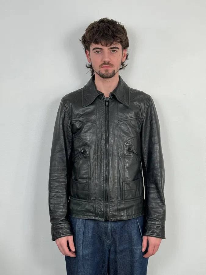 AW2016 Dolce & Gabbana Black Multi Zips Mafia Leather Jacket kBspFTo 1