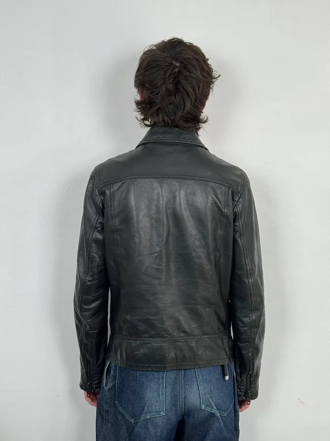 AW2016 Dolce & Gabbana Black Multi Zips Mafia Leather Jacket kBspFTo 2