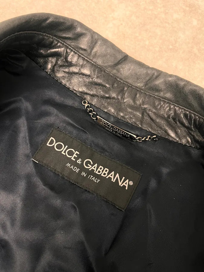 AW2016 Dolce & Gabbana Black Multi Zips Mafia Leather Jacket kBspFTo 8
